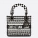 Dior Lady D-Lite Mini Bag In Black and White Houndstooth Embroidery