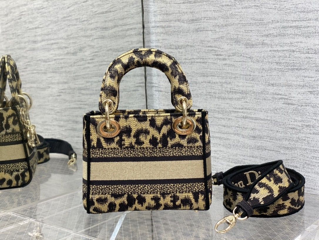 Dior Lady D-Lite Mini Bag In Beige Multicolor Mizza Embroidery