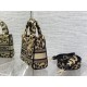 Dior Lady D-Lite Mini Bag In Beige Multicolor Mizza Embroidery