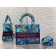 Dior Lady D-Lite Medium Bag In Multicolor Toile de Jouy Voyage Embroidery