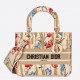 Dior Lady D-Lite Medium Bag In Hibiscus Metallic Thread Embroidery