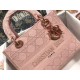 Dior Lady D-Lite Medium Bag In Pink Cannage Embroidered Canvas