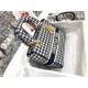 Dior Lady D-Lite Medium Bag In Black & White Houndstooth Embroidery