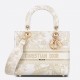 Dior Lady D-Lite Medium Bag In Gold Jardin d'Hiver Embroidery