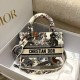 Dior Lady D-Lite Medium Bag In White Jardin d'Hiver Embroidery