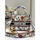 Dior Lady D-Lite Medium Bag In White Dior Petites Fleurs Embroidery