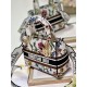 Dior Lady D-Lite Medium Bag In White Dior Petites Fleurs Embroidery