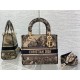 Dior Lady D-Lite Medium Bag In Beige Toile de Jouy Voyage Embroidery