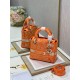 Dior Lady D-Lite Medium Bag In Fluorescent Orange Toile de Jouy Reverse Embroidery