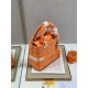 Dior Lady D-Lite Medium Bag In Fluorescent Orange Toile de Jouy Reverse Embroidery