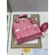 Dior Lady D-Lite Medium Bag In Fluorescent Pink Toile de Jouy Reverse Embroidery