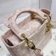 Dior Lady D-Lite Medium Bag In Pink Toile de Jouy Embroidery