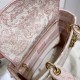 Dior Lady D-Lite Medium Bag In Pink Toile de Jouy Embroidery