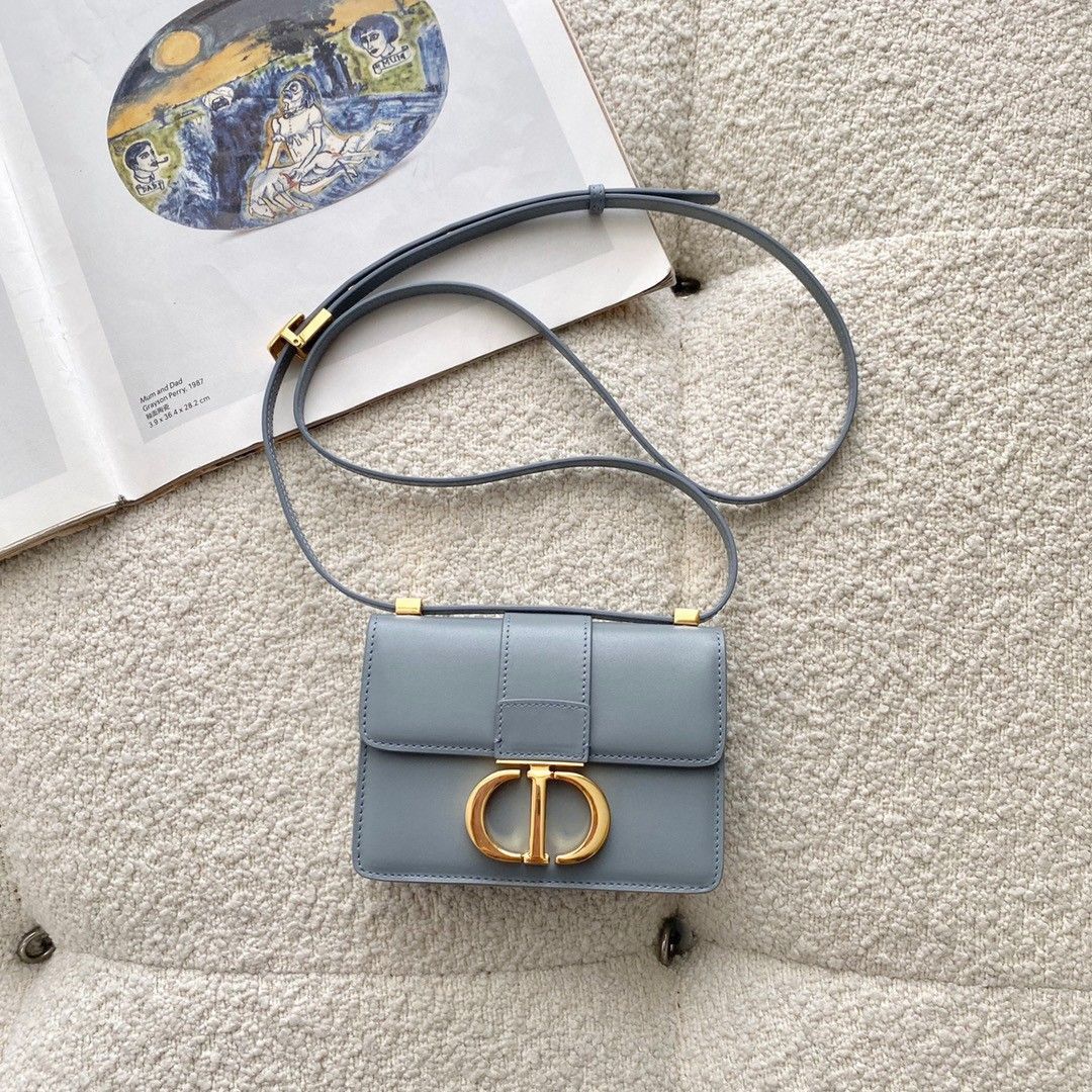 Dior 30 Montaigne Micro Bag In Grey Box Calfskin