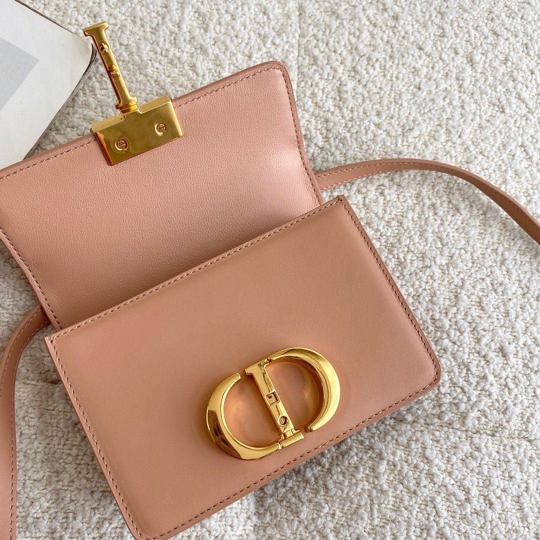 Dior 30 Montaigne Micro Bag In Poudre Box Calfskin