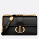 Dior 30 Montaigne East-West Bag with Chain in Black Calfskin