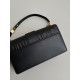 Dior 30 Montaigne East-West Bag with Chain in Black Calfskin