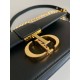 Dior 30 Montaigne East-West Bag with Chain in Black Calfskin