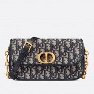 Dior 30 Montaigne Avenue Bag In Blue Dior Oblique Jacquard