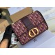 Dior 30 Montaigne Medium Bag In Bordeaux Dior Oblique Jacquard