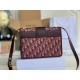 Dior 30 Montaigne Medium Bag In Bordeaux Dior Oblique Jacquard