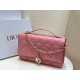 Dior Miss Dior Top Handle Bag in Melocoton Pink Cannage Lambskin