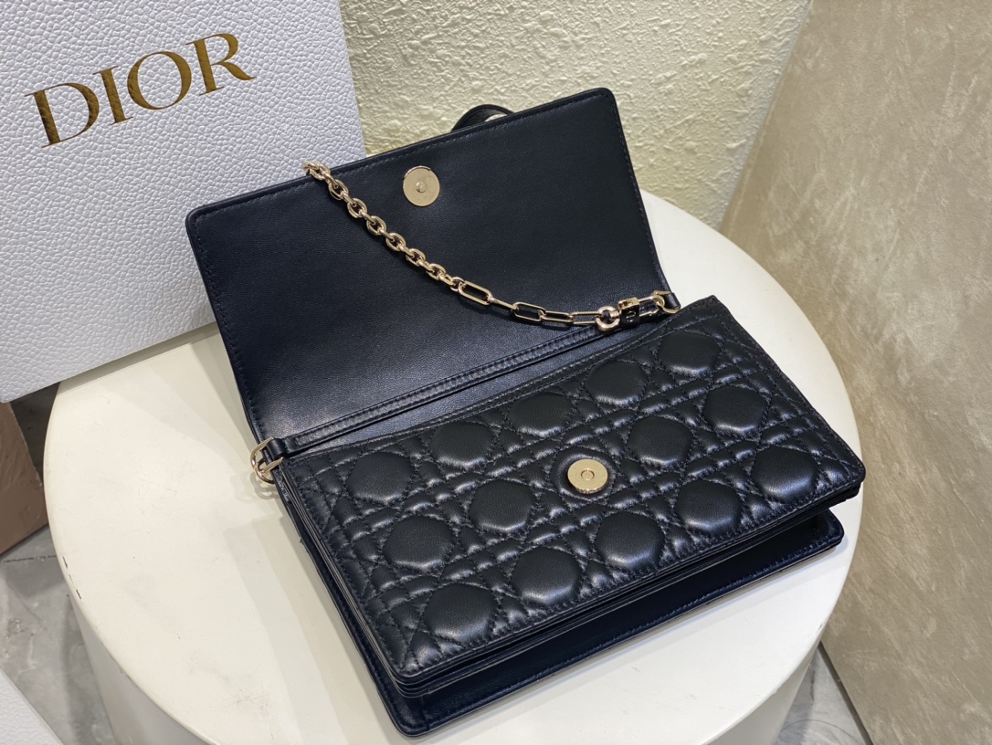 Dior Miss Dior Top Handle Bag in Black Cannage Lambskin