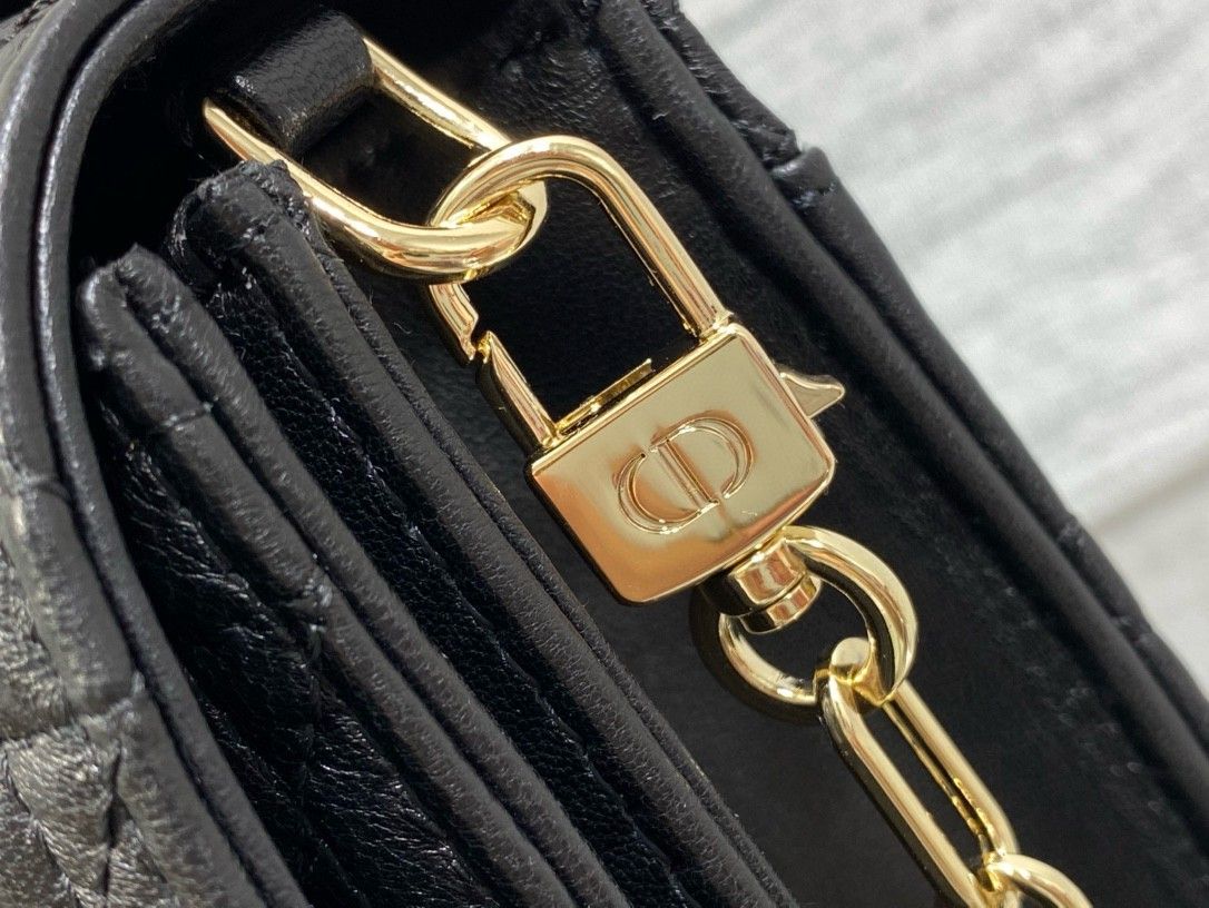 Dior Miss Dior Top Handle Bag in Black Cannage Lambskin