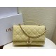 Dior Miss Dior Top Handle Bag in Pastel Yellow Cannage Lambskin