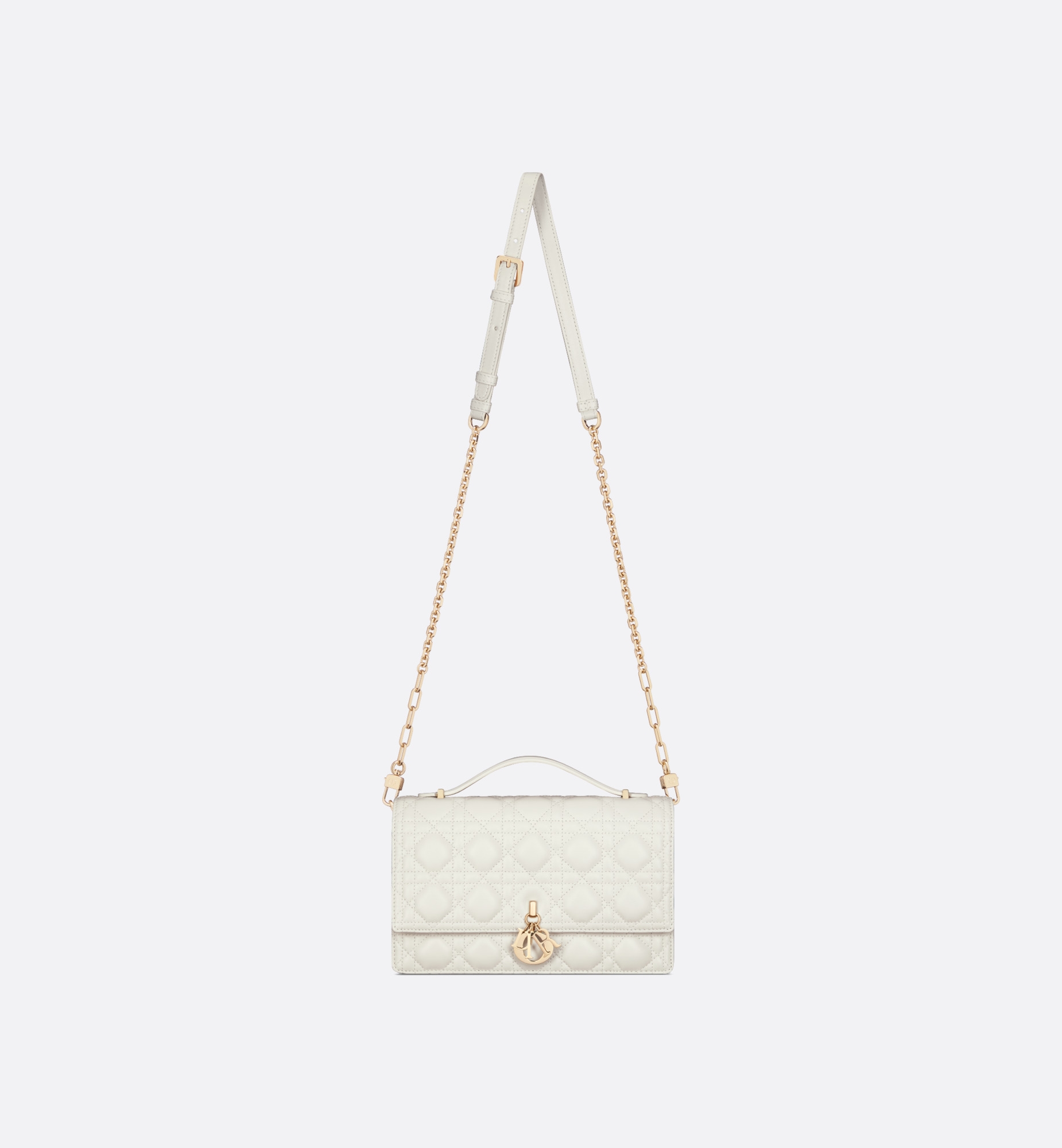 Dior Miss Dior Top Handle Bag in White Cannage Lambskin