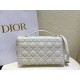 Dior Miss Dior Top Handle Bag in White Cannage Lambskin