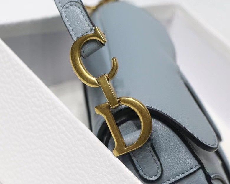 Dior Saddle Micro Bag In Cloud Blue Goatskin