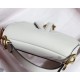 Dior Saddle Mini Bag In White Grained Calfskin