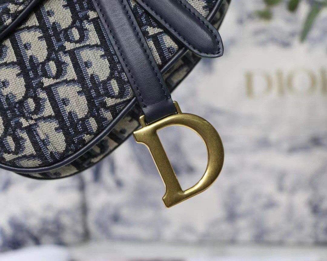 Dior Saddle Mini Bag In Blue Dior Oblique Jacquard