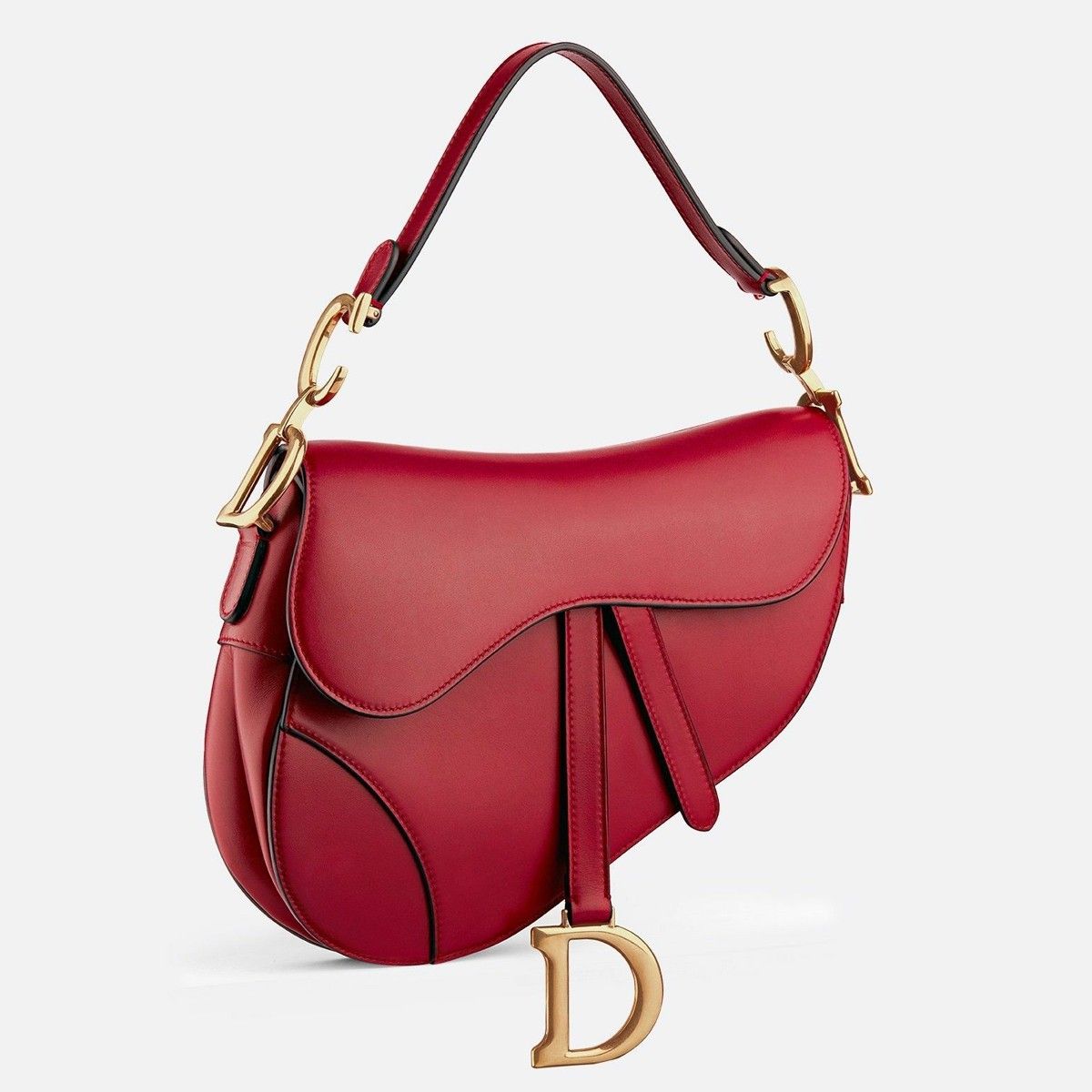 Dior Saddle Bag In Red Smooth Calfskin