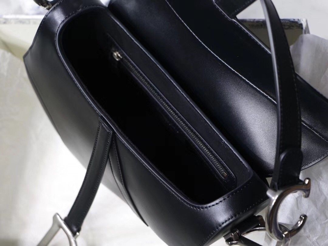 Dior Saddle Bag In Black Soft Calfskin