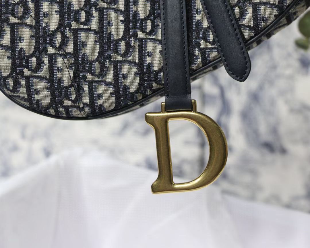 Dior Saddle Bag In Blue Dior Oblique Jacquard