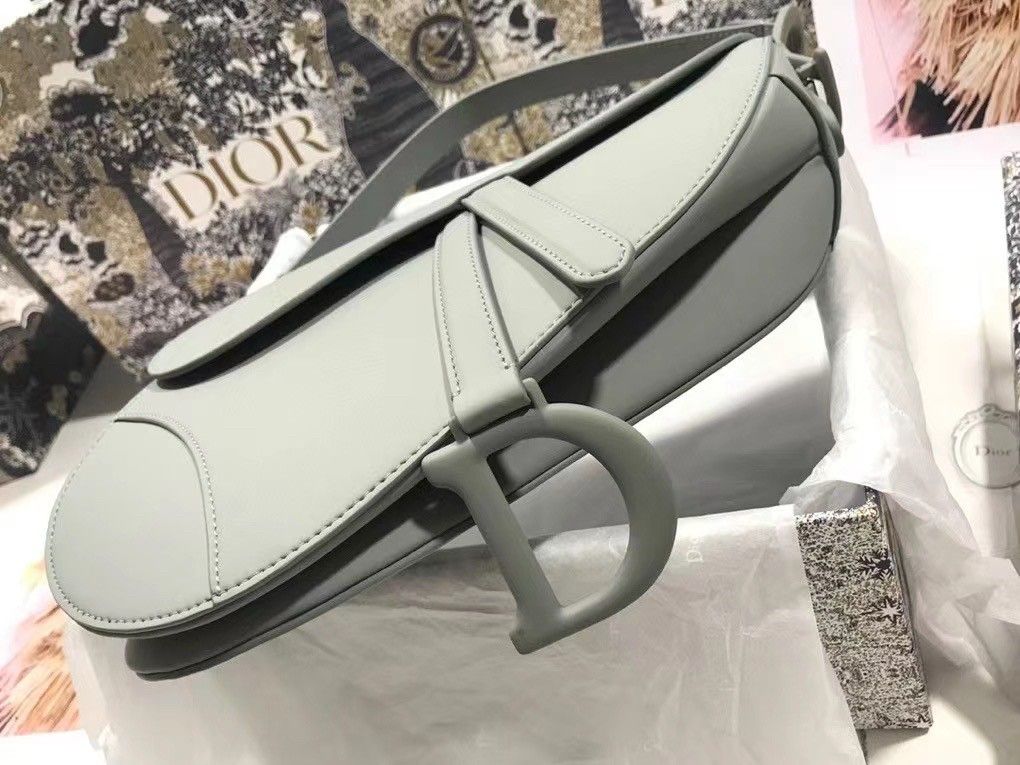 Dior Saddle Bag In Grey Ultramatte Calfskin