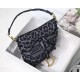 Dior Saddle Bag In Grey Mizza Embroidery