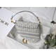 Dior Saddle Bag In Grey Dior Oblique Embroidery