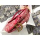 Dior Saddle Bag In Red Toile de Jouy Reverse Jacquard