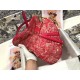 Dior Saddle Bag In Red Toile de Jouy Reverse Jacquard