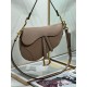 Dior Saddle Bag with Strap in Warm Taupe Grained Calfskin