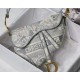 Dior Saddle Bag In Grey Toile de Jouy Embroidery