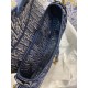 Dior Saddle Bag In Blue Velvet Oblique Embroidered