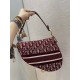 Dior Saddle Bag In Bordeaux Velvet Oblique Embroidered