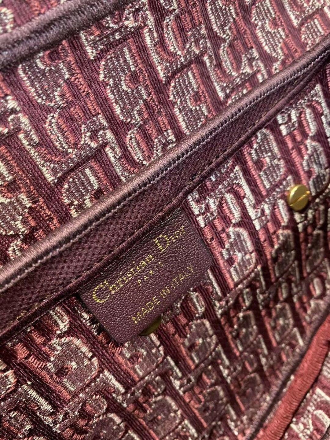 Dior Saddle Bag In Bordeaux Velvet Oblique Embroidered