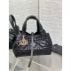 Dior Toujours Small Bag in Black Macrocannage Calfskin