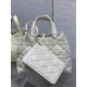 Dior Toujours Medium Bag in White Macrocannage Calfskin