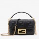 Fendi Small Baguette Bag In Black FF Nappa Leather